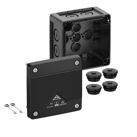 Abox PRO 025-L/SW NEW Krabice na om. prázdná IP66/IP67/IP69 černá 92x92x60mm