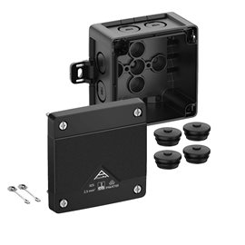 Abox PRO 025 AB-L/SW NEW Krabice na om. prázdná s vnějšími úchyty IP66/IP67/IP69 černá 92x92x60mm