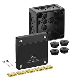 Abox PRO 025-2,52/SW NEW Krabice na om. se svorkovnicí 5x5x2,5mm2 IP66/IP67/IP69 černá 92x92x60mm