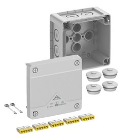 Abox PRO 040-2,52 NEW Krabice na om. se svorkovnicí 5x5x2,5mm2 IP66/IP67/IP69 šedá 102x102x70mm