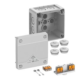 Abox PRO SLK-2,52 NEW Krabice na om. se svorkovnicí wago 221-413 3x3x2,5mm2 šedá 92x92x60mm