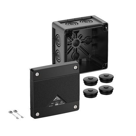 Abox PRO 040-L/SW NEW Krabice na om. prázdná IP66/IP67/IP69 černá 102x102x70mm 1