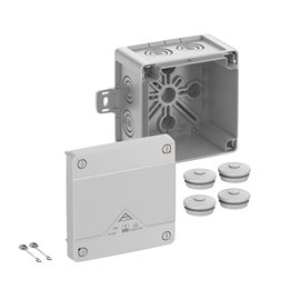 Abox PRO 040 AB-L NEW Krabice na om. prázdná s vnějšími úchyty IP66/IP67/IP69 šedá 102x102x70mm
