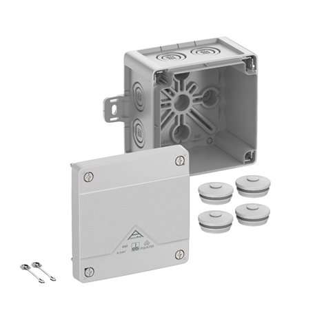 Abox PRO 040 AB-L NEW Krabice na om. prázdná s vnějšími úchyty IP66/IP67/IP69 šedá 102x102x70mm