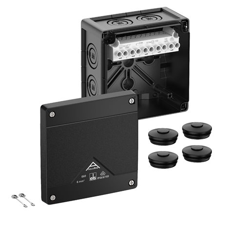 Abox PRO 060-62/SW NEW Krabice na om. se svorkovnicí 1x5x6mm2 IP66/IP67/IP69 černá 127x127x75mm 1