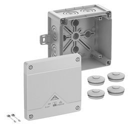 Abox PRO 060 AB-L NEW Krabice na om. prázdná s vnějšími úchyty IP66/IP67/IP69 šedá 127x127x75mm
