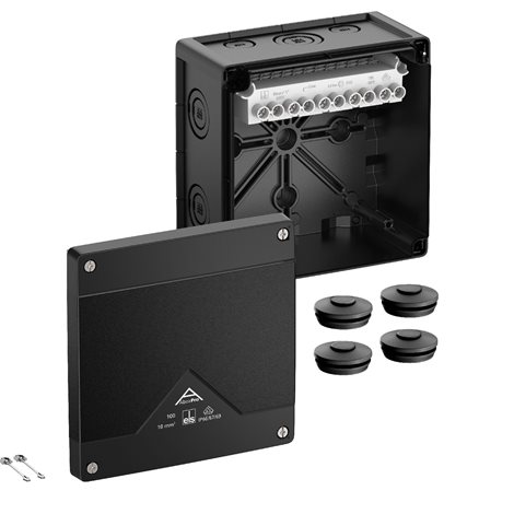 Abox PRO 100-102/SW NEW Krabice na om. se svorkovnicí 1x5x10mm2 IP66/IP67/IP69 černá 152x152x85mm 2