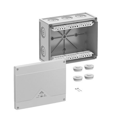 Abox PRO 250-252 NEW Krabice na om. se svorkovnicí 1x5x25mm2 IP66/IP67/IP69 šedá 252x202x120mm 1