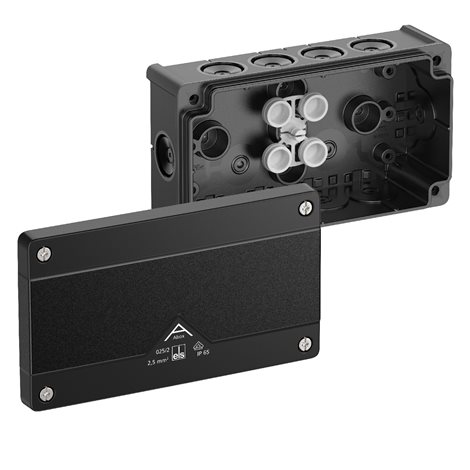 Abox 025/2-L/SW NEW Krabice na om. prázdná dvojitá IP66 černá 152x87x52mm 1