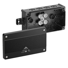 Abox 025/2 AB-L/SW NEW Krabice na om. prázdná dvojitá s vnějšími úchyty IP66 černá 152x87x52mm