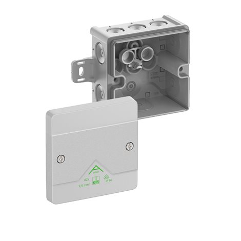 Abox 025 AB-L NEW Krabice na om. prázdná s vnějšími úchyty IP66 šedá 87x87x52mm