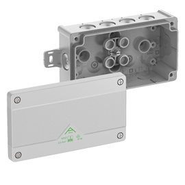 Abox 025/2 AB-L NEW Krabice na om. prázdná dvojitá s vnějšími úchyty IP66 šedá 152x87x52mm