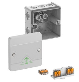 Abox SLK-2,52 NEW Krabice na om. se svorkovnicí wago 221-413 5x3x2,5mm2 IP66 šedá 87x87x52mm