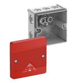 Abox 025-L/SB NEW Krabice na om. prázdná IP66 šedá s červeným víkem 87x87x52mm