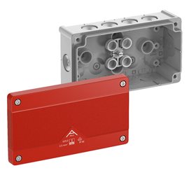 Abox 025/2-L/SB NEW Krabice na om. prázdná dvojitá IP66 šedá s červeným víkem 152x87x52mm