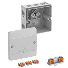 Abox SLK-42 NEW Krabice na om. se svorkovnicí wago 221-413 5x3x4mm2 IP66 šedá 102x102x57mm