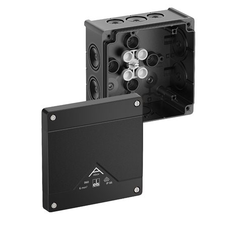 Abox 060-L/SW NEW Krabice na om. prázdná IP66 černá 127x127x70mm 1
