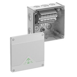 Abox SL-62 NEW Krabice na om. se svorkovnicí wago 2006-1201 1x5x10mm2 IP66 šedá 152x152x80mm