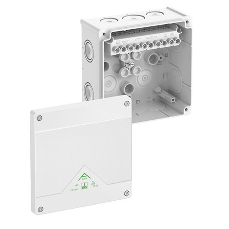Abox 100-102/W NEW Krabice na om. se svorkovnicí 1x5x10mm2 IP66 bílá 152x152x80mm