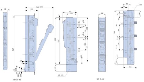 SL3 3P M12 Lištový odpínač SL3 3P M12, 3-pólový, In = 630A, Un = 690V AC, 3-pólové odpínání, pro poj 2