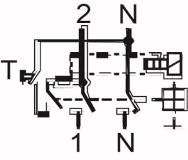 EFI-P2 A 40/0,03 10kA Proudový chránič 1+N-pólový 2M typ A