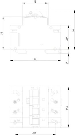 KZS-4M 3p A B32/0,03 Komb. chránič 4M, typ A, 30mA, 10kA 1