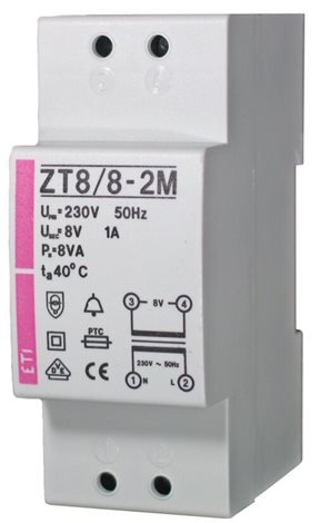 ZT8/8-2M Zvonkový transformátor 8V 8VA 1