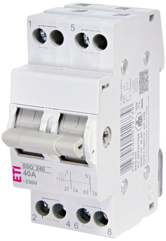 SSQ 240 Modulový přepínač I-0-II SSQ 240, 2-pólový, kat. AC-22A, In = 40A, Un = 230/400V AC