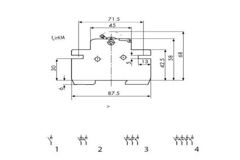SV 116 1p 16A Hlavní vypínač SV 116, 1-pólový, kat. AC-23B, In = 16A, Un = 230/400V AC, lze použít s 1