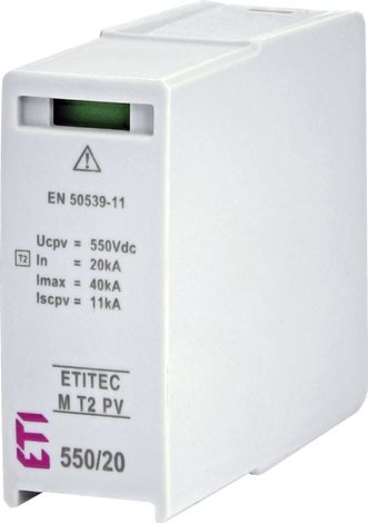 MOD. M T2 PV 550/20 Náhradní modul, In = 20kA (8/20μs), Uc = 550V DC, pro ETITEC M T2