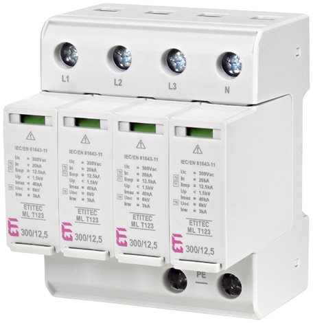 ETITEC ML T123 300/12,5 4+0 Svodič přepětí T1+T2+T3