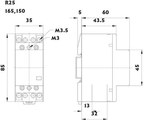R 25-31 230V Modulární stykač 2