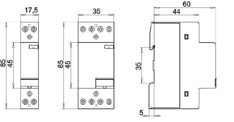 RD 20-11-24V AC/DC Modulární stykač 1xNO + 1xNC 20A 2