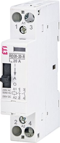 RD 20-20-R-230V AC/DC Modulární stykač 2xNO 20A s funkcí ON-OFF-AUTO 2