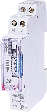 ACP-D1 Analogové spínací hodiny denní 1mod. kontakty 1xNO In = 16A Un = 230V AC 1