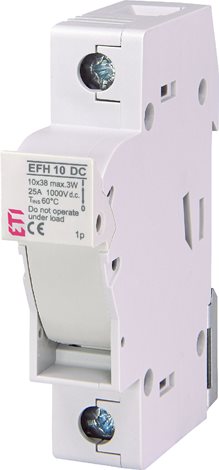 EFH 10 DC 1p Pojistkový odpojovač EFH 10 DC, 1-pólový, In = 25A, Un = 1000V DC, pro pojistky CH10 1