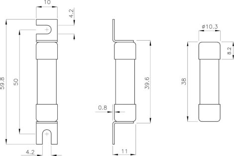 CH10x38 gR 2A/700V Válcová pojistková vložka 2