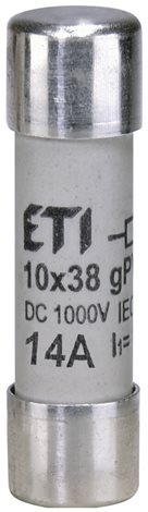 CH10x38 gPV 14A/1000V Válcová pojistková vložka, velikost CH10, charakteristika gPV, rozměry 10x38mm 2