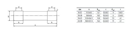 CH10 aM 10A/500V Válcová pojistková vložka, velikost CH10  In = 10A, Icn = 120kA, Un = 500V AC, Pd=0