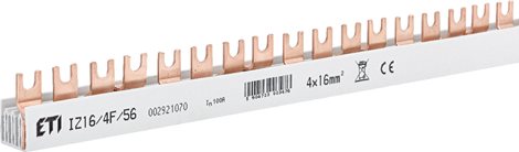 IZ16/4F/56 Propojovací lišta IZ16/4F/54, 4-pólová, šířka 54 modulů, In = 100A, S = 16mm²