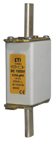 M1C DC gPV 100A/1000V Nožová pojistková vložka M1C, velikost NH 1C, charakteristika gPV, In = 100A,  1