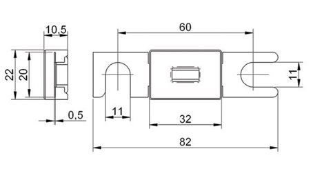 TRB 50A/80V Pojistková vložka TRB, In = 50A, Un = 80V DC 1