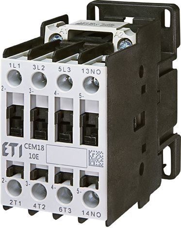 CEM18.10-24V-50/60Hz Motorový stykač CEM18.10-24V-50/60Hz, 3-pólový, kontakty 3xNO + 1xNO, In = 32A  1