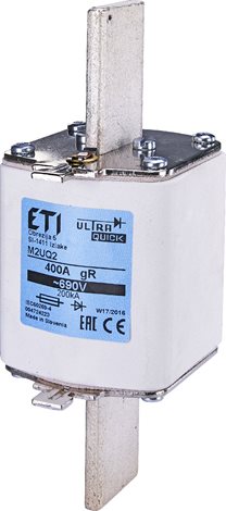 M2 UQ2 aR 200A/690V Nožová pojistková vložka pro polovodiče M2 UQ2, velikost NH 2,  charakteristika  2