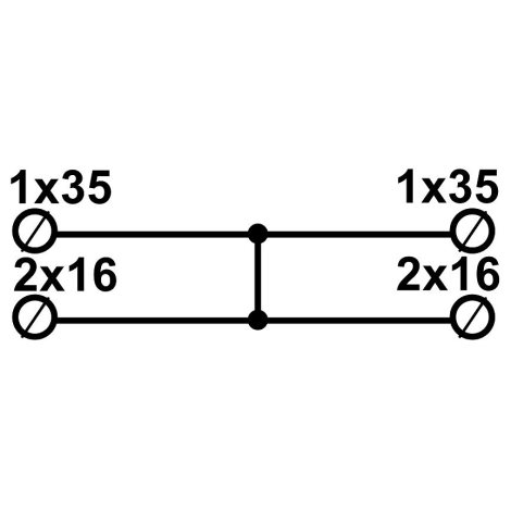 Distribuční blok DTB 35+2×16 žluto-zelený 2