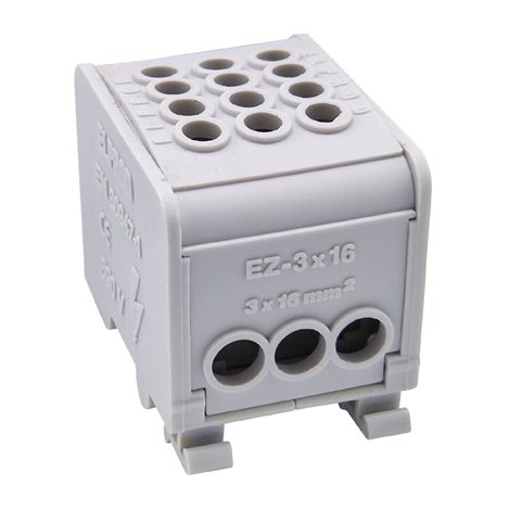 Distribuční blok DTB 3×16 šedý 1