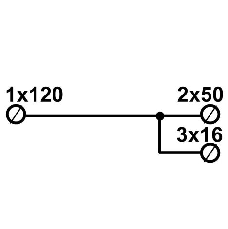 Distribuční blok DTB 120/2x50+3x16 modrý 2