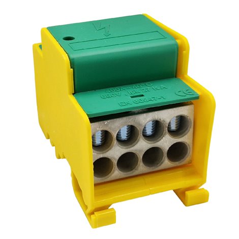 Distribuční blok DTB 2x120/8x35 žluto-zelený 1