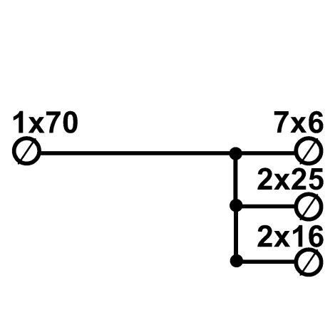 Blok DTS (5x)70/(5x)7x6+2x25+2x16 šedý 2