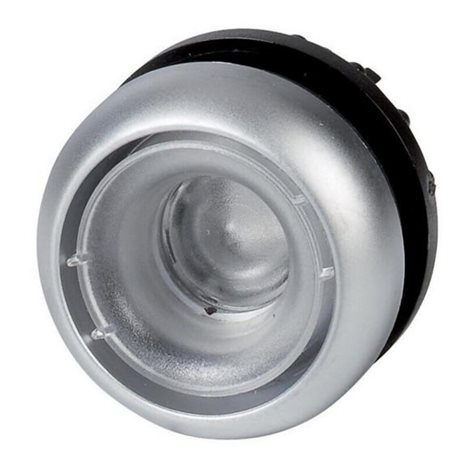 M22-DRL-X Ovládací hlavice tlačítka, prosvětlené, zapuštěné, s aretací, kroužek titan, bez čočky